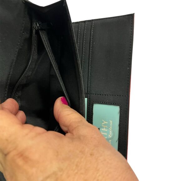 Kathy Van Zeeland Women's Red Wallet with Embellished Logo - Picture 3 of 5